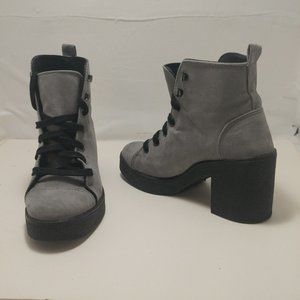 Top Shop Gray Suede Ankle Boots